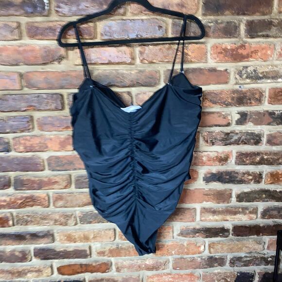 NWT J. Crew Black Ruched Sweetheart One-Piece Swim Bathing Suit Women's Size 24 - Picture 5 of 8